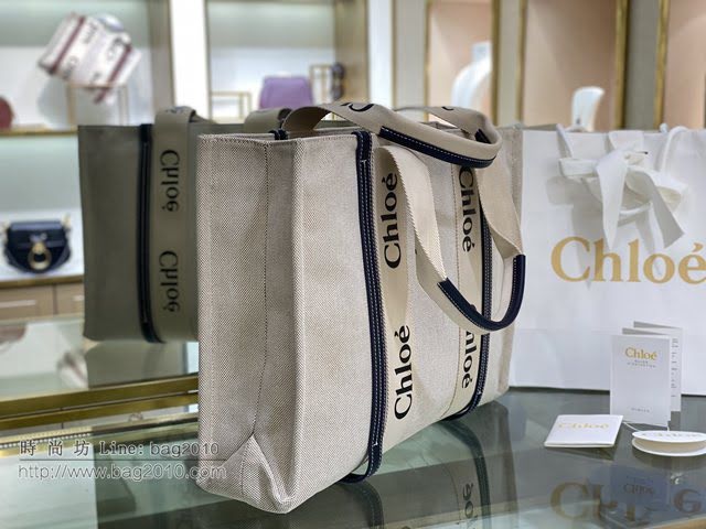 Chloe女包 克洛伊經典Woody Tote大號手袋 Chloe帆布托特包購物袋  jjh1254